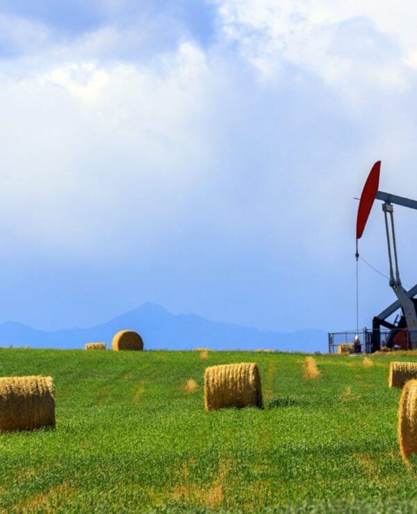 An oil pumpjack in Alberta, Canada.